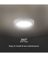 Dalle LED 24W Samsung Chip - Rond, Ø28,5cm, blanc chaud, bord blanc, mini dalle rétroéclairée