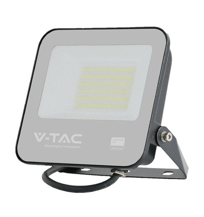 Projecteur LED 50W - IP65, noir, lampe de chantier, puce Samsung, 4000K, gris, verre dépoli