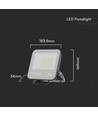 Projecteur LED 50W - IP65, noir, lampe de chantier, puce Samsung, 4000K, gris, verre dépoli