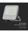 Projecteur LED 50W - IP65, noir, lampe de chantier, puce Samsung, 4000K, gris, verre dépoli