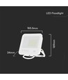 Projecteur LED 50W - IP65, blanc, lampe de travail, puce Samsung, 6500K, verre dépoli gris