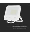 Projecteur LED 50W - IP65, blanc, lampe de travail, puce Samsung, 6500K, verre dépoli gris