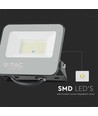 Projecteur LED 30W, 160lm/W - IP65, corps noir, verre gris, 4000K, garantie 5 ans