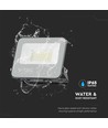 Projecteur LED 30W - 6500K, boîtier noir, verre gris, 160 lm/W