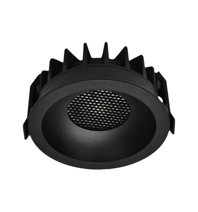 Downlight LED 12W sans éblouissement RA90 CCT Ø86mm - 3 températures de couleur, face noire, trou : Ø75mm, nid d'abeille