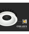 Downlight LED 12W sans éblouissement RA90 CCT Ø86mm - 3 températures de couleur, face blanche, trou : Ø75mm, nid d'abeille