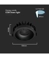 Downlight LED 18W sans éblouissement RA90 CCT Ø106mm - 3 températures de couleur, face noire, trou : Ø95mm, nid d'abeille