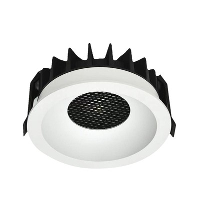 Downlight LED 18W sans éblouissement RA90 CCT Ø106mm - 3 températures de couleur, face blanche, trou : Ø95mm, nid d'abeille