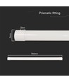Réglette LED Prismatique 120cm 40W - 120lm/W, 3-en-1 CCT, IP20 intérieur