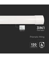 Réglette LED Prismatique 120cm 40W - 120lm/W, 3-en-1 CCT, IP20 intérieur
