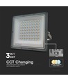 Projecteur LED 50W CCT - IP65, boîtier gris, 3 couleurs de lumière