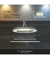 Suspension LED High Bay 100W, CCT - 3 couleurs, IP65, Ø23,5cm