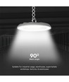 Suspension LED High Bay 100W, CCT - 3 couleurs, IP65, Ø23,5cm
