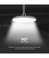 High bay LED 150W, CCT - 82lm/W, Ø27,7cm, 3 couleurs de lumière, IP20 intérieur