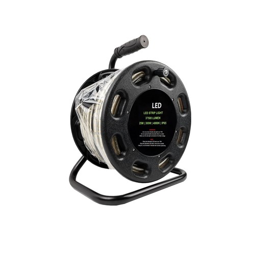 Enrouleur de lampe de travail 25m - 230V, 250W, blanc neutre, IP65
