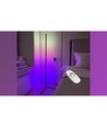 Lampe d'angle 20 watts avec lumière RGB - Blanc, 140 cm de hauteur, contrôlée avec télécommande incluse