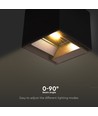 Applique murale LED Solara noire 9W avec détecteur - Solaire, IP65, 3-en-1 CCT, 800lm, détecteur PIR