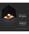 Applique murale LED Solara noire 9W avec détecteur - Solaire, IP65, 3-en-1 CCT, 800lm, détecteur PIR