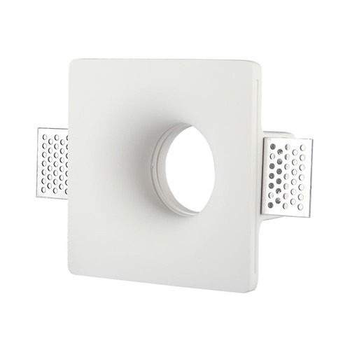 Spot encastrable plâtre GU10 carré - Blanc, trou 123x123 mm, IP20, sans source lumineuse