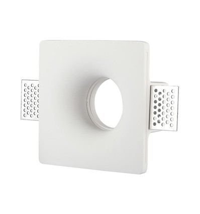 Spot encastrable plâtre GU10 carré - Blanc, trou 123x123 mm, IP20, sans source lumineuse