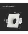 Spot encastrable plâtre GU10 carré - Blanc, trou 123x123 mm, IP20, sans source lumineuse