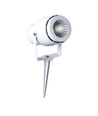 Spot de jardin LED 12W avec piquet - IP65, Lumière verte, boîtier blanc, aluminium