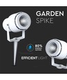 Spot de jardin LED 12W avec piquet - IP65, Lumière verte, boîtier blanc, aluminium