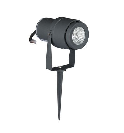 Spot de jardin LED 12W avec piquet - IP65, Couleur verte, boîtier gris, 20 degrés, aluminium