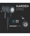 Spot de jardin LED 12W avec piquet - IP65, Couleur verte, boîtier gris, 20 degrés, aluminium