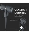Spot de jardin LED 12W avec piquet - IP65, Couleur verte, boîtier gris, 20 degrés, aluminium