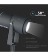 Spot de jardin LED 12W avec piquet - IP65, Couleur verte, boîtier gris, 20 degrés, aluminium