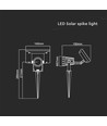 Spot de jardin LED solaire 2W avec piquet - IP65, noir, 3.7V, capteur crépusculaire, COB LED, blanc chaud