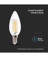 Ampoule LED flamme filament E14 6W - 130lm/W, verre clair, C37