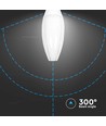 Ampoule LED olive E40 60W - 6500lm, Samsung LED chip, 300°, 5 ans de garantie