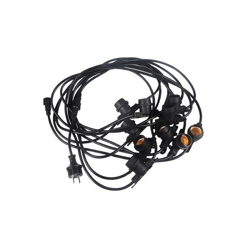 Guirlande lumineuse pour 20 ampoules E27 - 10 mètres, IP44, 230V