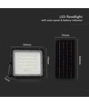 Projecteur LED Solaire 80W avec télécommande - 800lm, IP65, 4000K, noir, incl. panneau solaire 10W et batterie