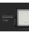 Projecteur LED Solaire 80W avec télécommande - 800lm, IP65, 4000K, noir, incl. panneau solaire 10W et batterie