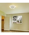 Ventilateur 45W avec lumière de plafond, contrôle RF CCT : 3 en 1 - moteur AC, anneau gris