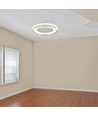 Ventilateur 45W avec lumière de plafond, contrôle RF CCT : 3 en 1 - moteur AC, anneau gris
