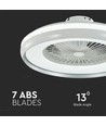 Ventilateur 45W avec lumière de plafond, contrôle RF CCT : 3 en 1 - moteur AC, anneau gris
