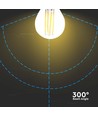 E27 6W LED ampoule globe - G45, filament, clair, 230V