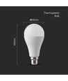Ampoule plastique 15W B22 - puce Samsung, 4000K, A65