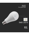 Ampoule plastique 15W B22 - puce Samsung, 4000K, A65