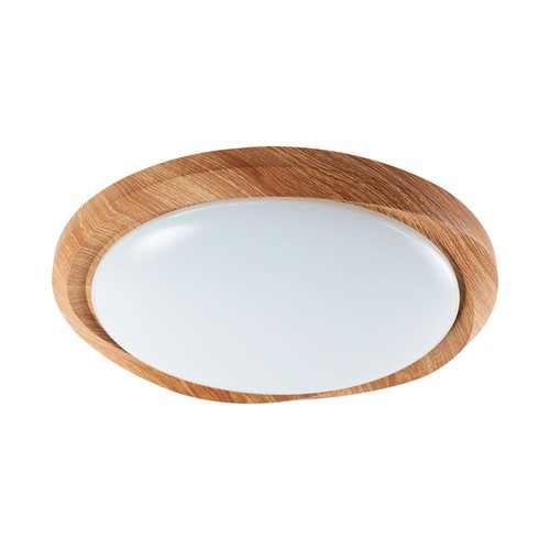 Plafonnier LED 60W aspect bois, dimmable - 6000lm, Ø49cm, CCT, télécommande incluse