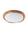 Plafonnier LED 60W aspect bois, dimmable - 6000lm, Ø49cm, CCT, télécommande incluse
