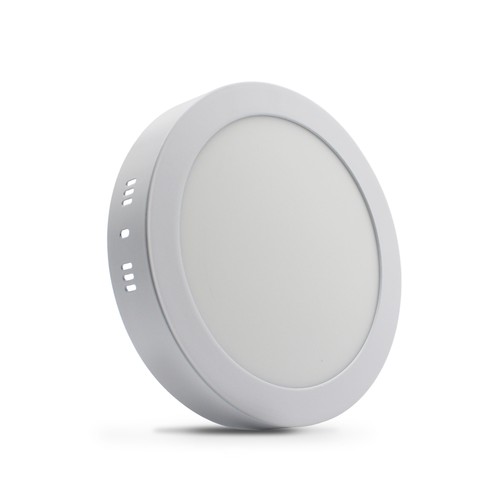 Plafonnier LED 18W dimmable - Ø22,5cm, hauteur : 3,9cm, bordure blanche