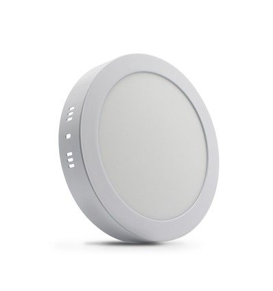 Plafonnier LED 18W dimmable - Ø22,5cm, hauteur : 3,9cm, bordure blanche