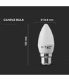 Ampoule LED flamme B22 4,5W - Samsung LED chip, remplace 40W, 180°