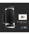 Applique murale LED noire E27 IP44