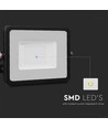 Projecteur 20W - Puce Samsung, câble 1m, 3000K, boîtier noir, verre noir